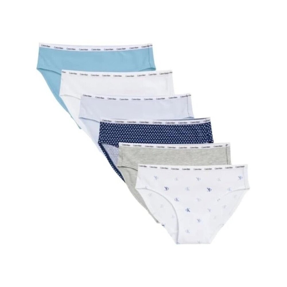 NWT Calvin Klein Girls Bikini Size M Underwear 7 Pack Multicolor Cotton